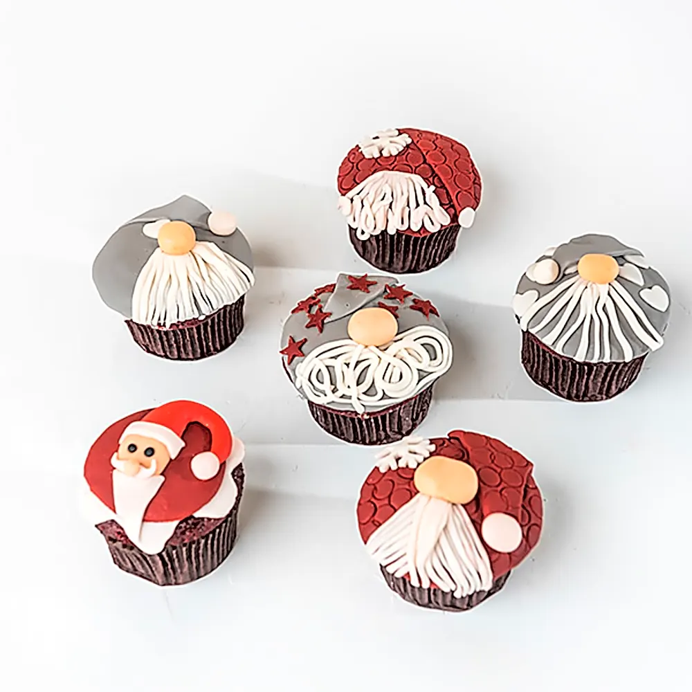 Red and Grey Christmas Cupcakes  by NJD