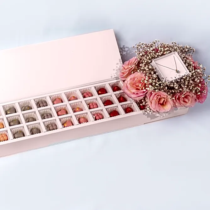 Large Chocolate tray with Bouquet and Necklace by NJD
