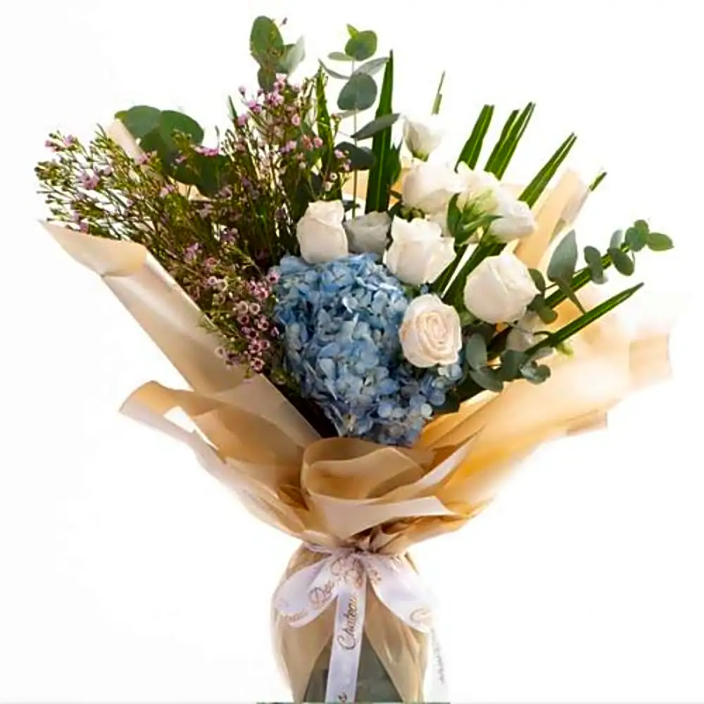 Hand Bouquet Hydrangea Blue