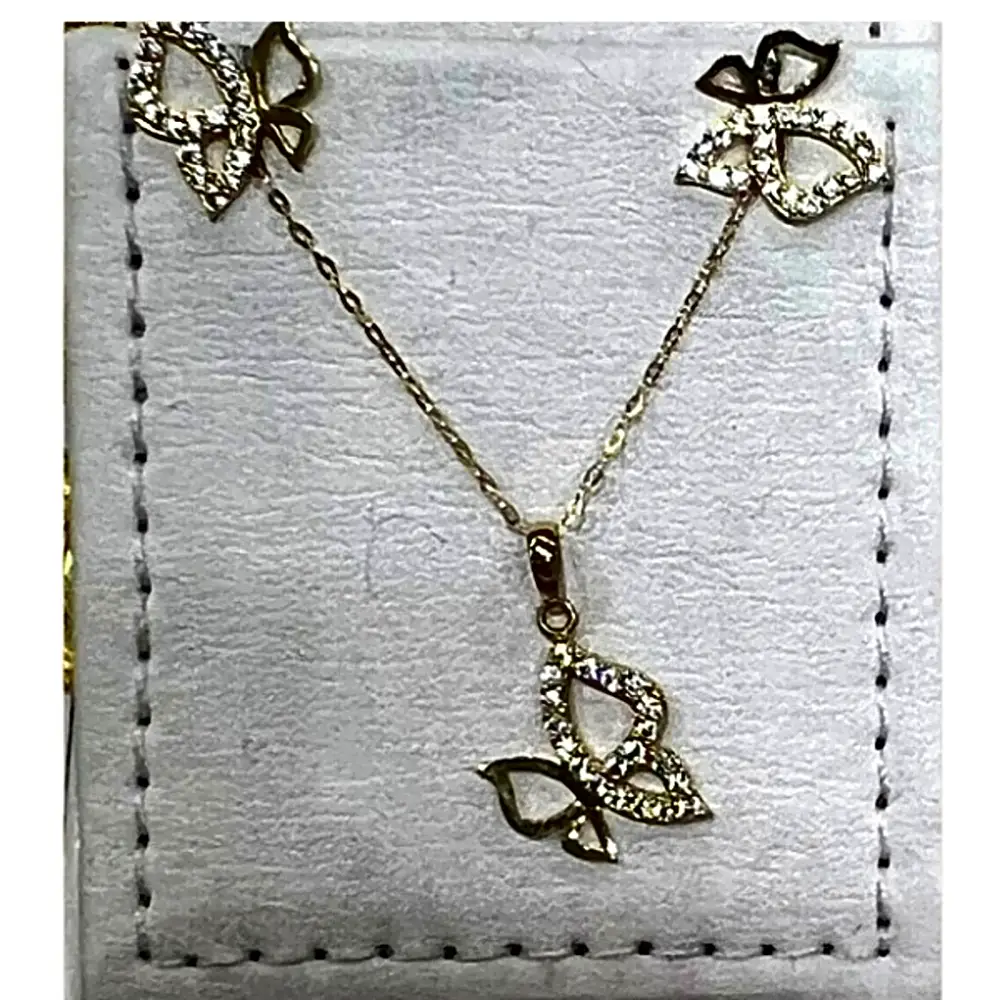 Necklace with a pendant in the shape of a butterfly