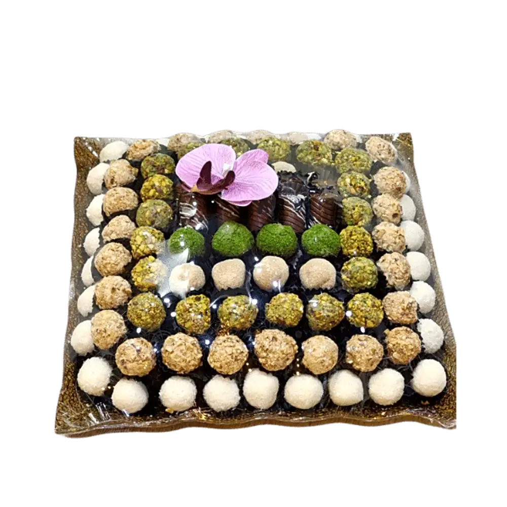 Chocolate truffles with nuts