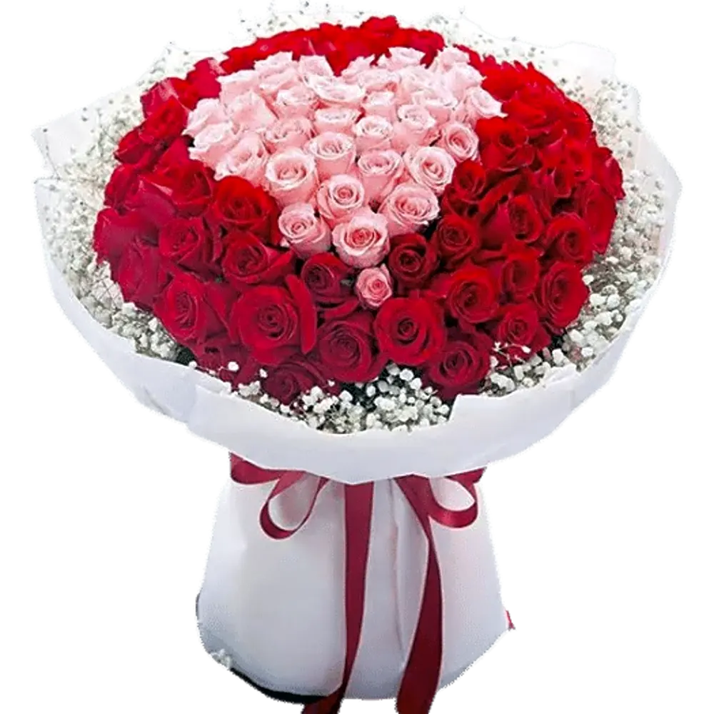 Pretty Pink Heart Rose Bouquet