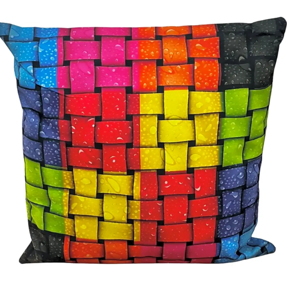 Mixed color pillow in the shape of squares