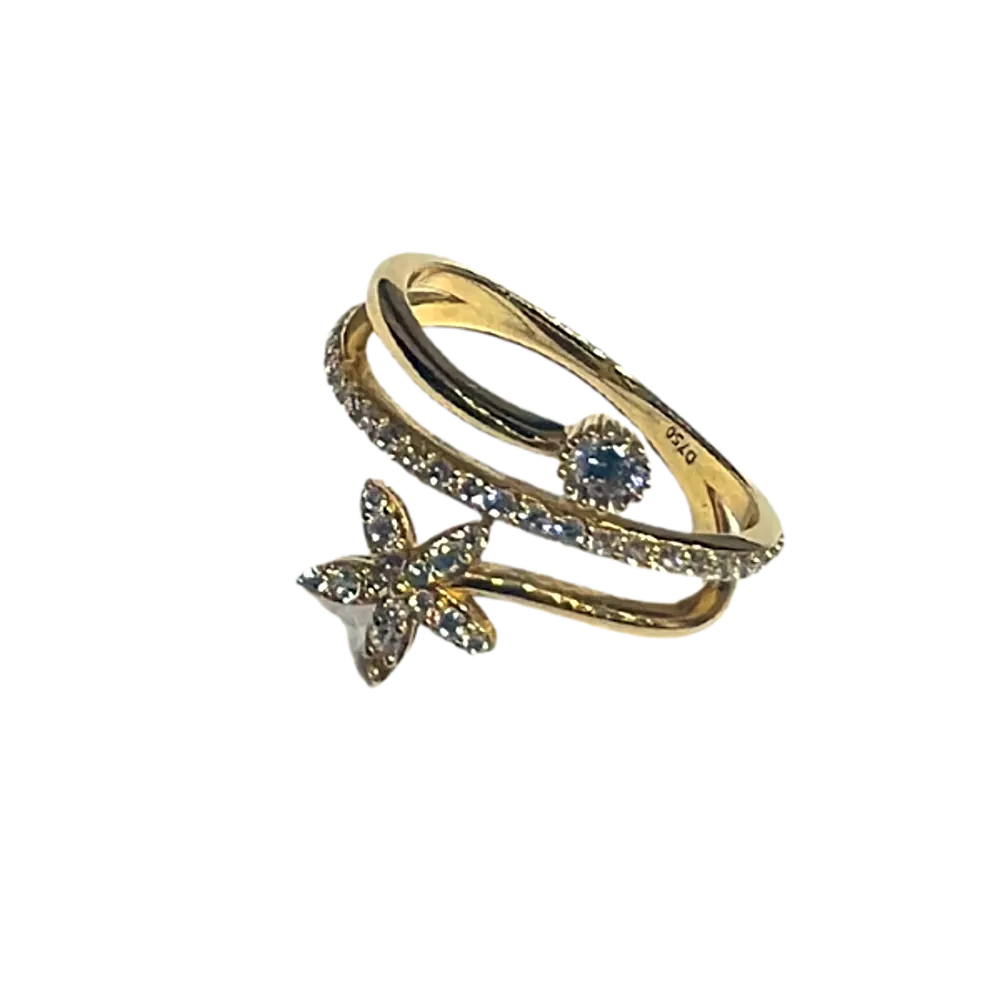 Gold ring with studded stones