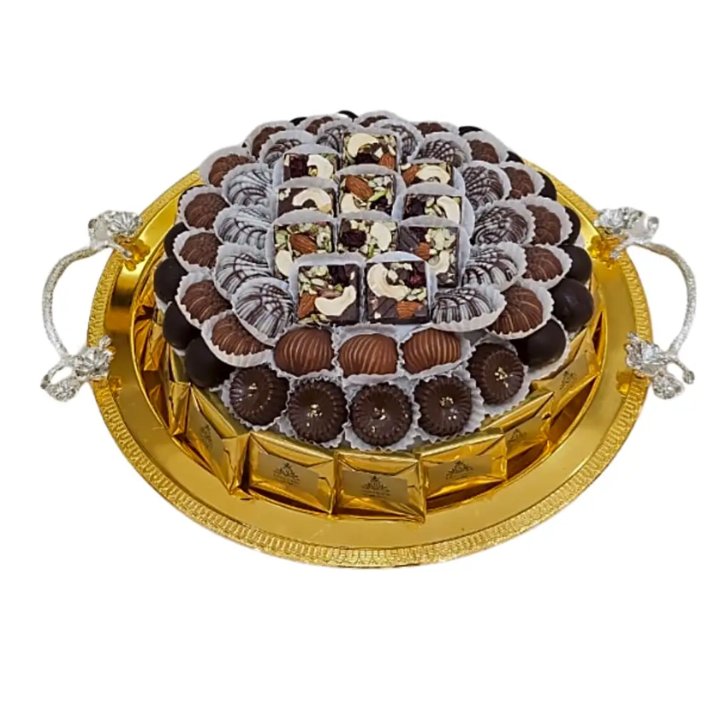 Golden chocolate tray