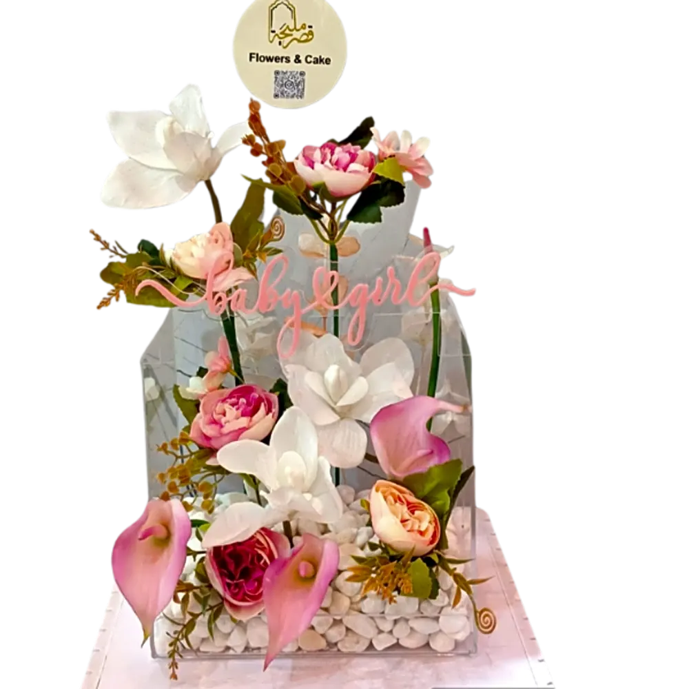 Box of flowers for the newborn