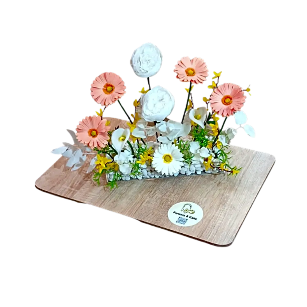 Box of flowers for decoration