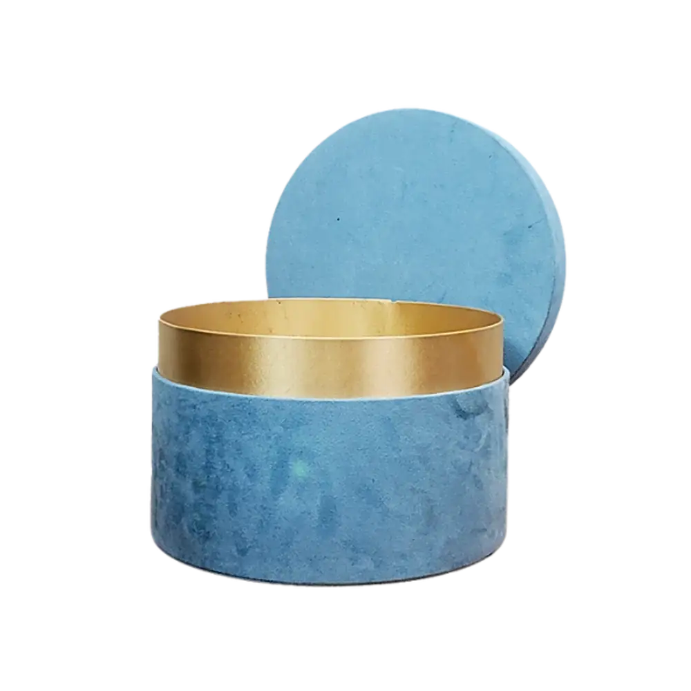 Rounded velvet luxury Coverd Blue box