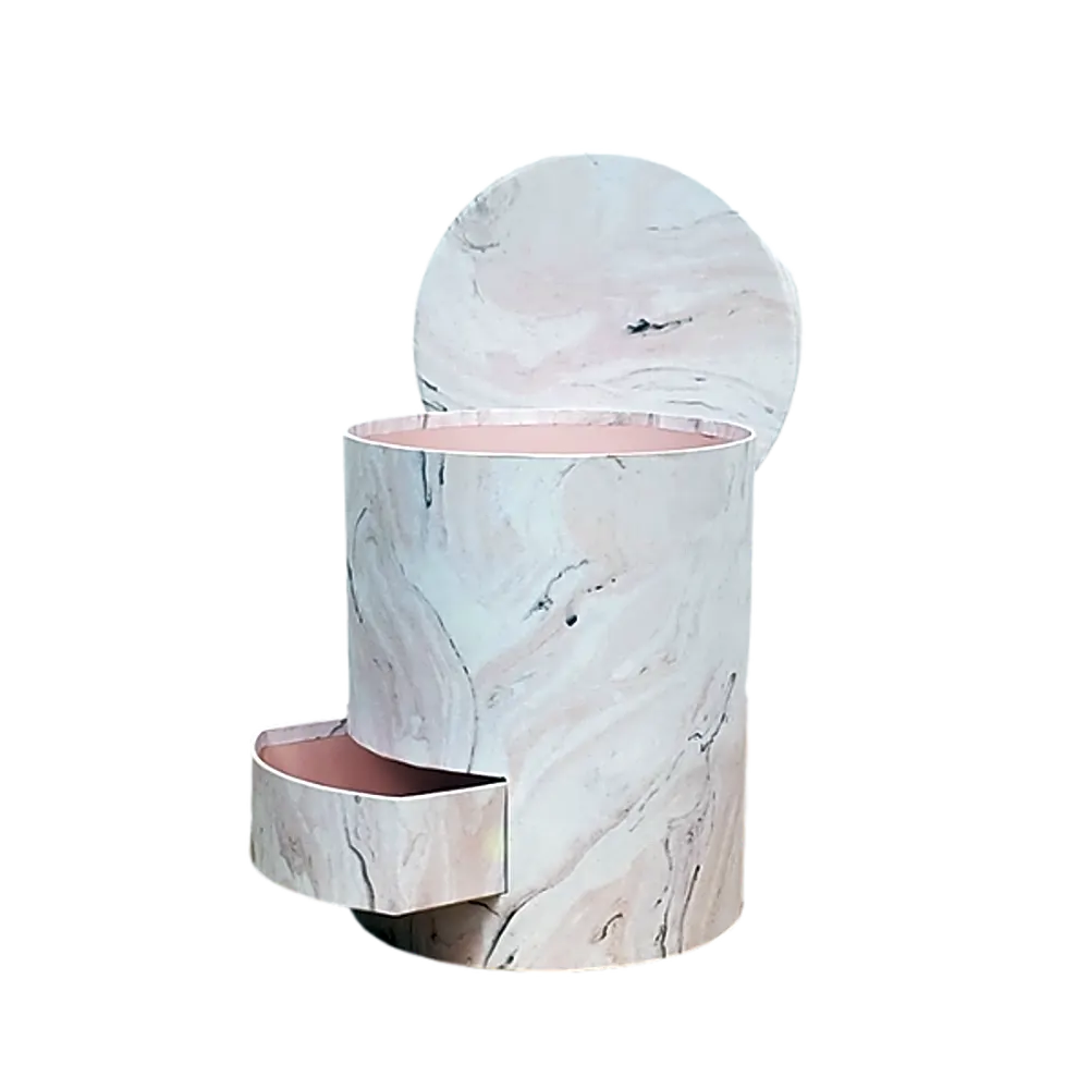 Rounded pink  box - With a Drawer