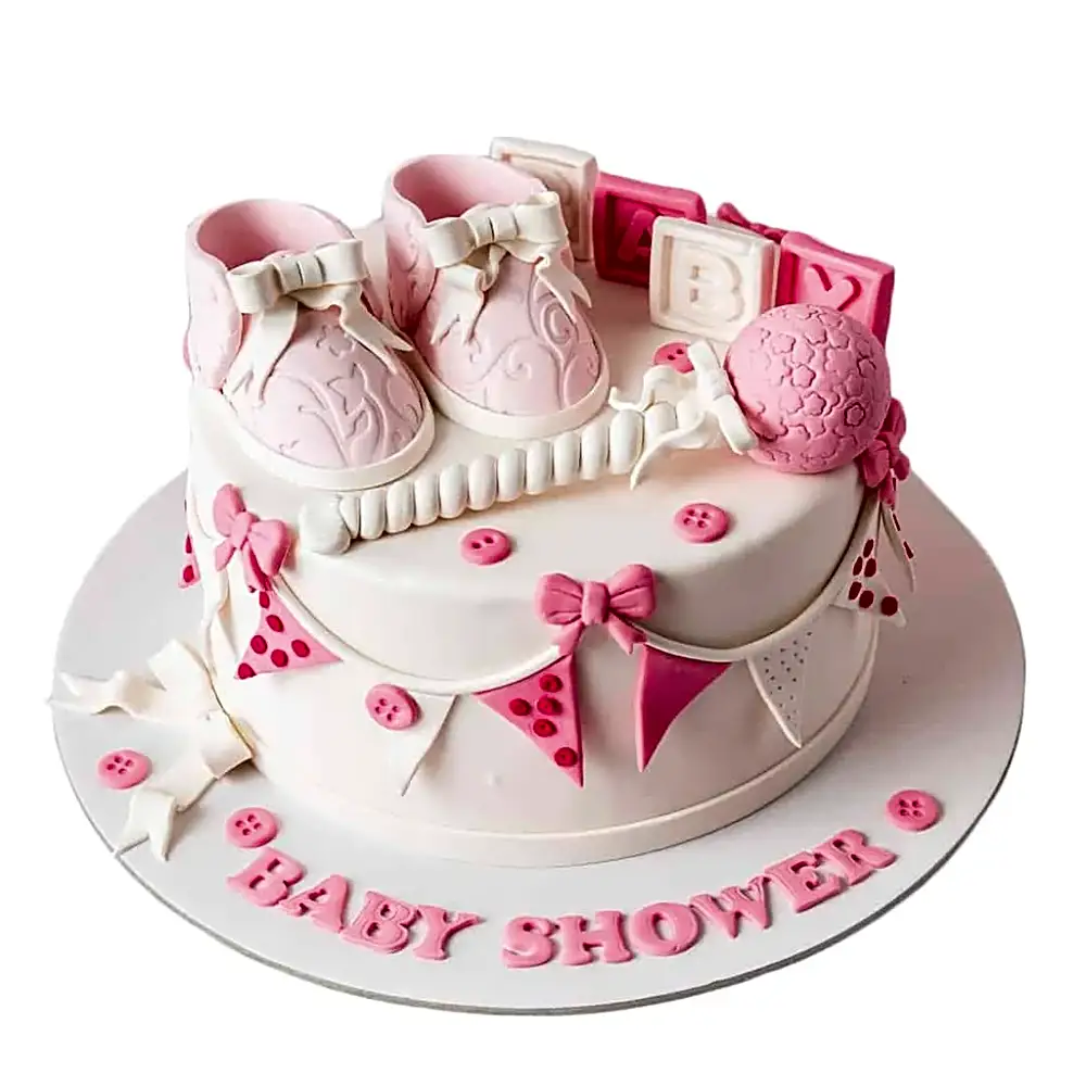 Pink shoes and rattle cake
