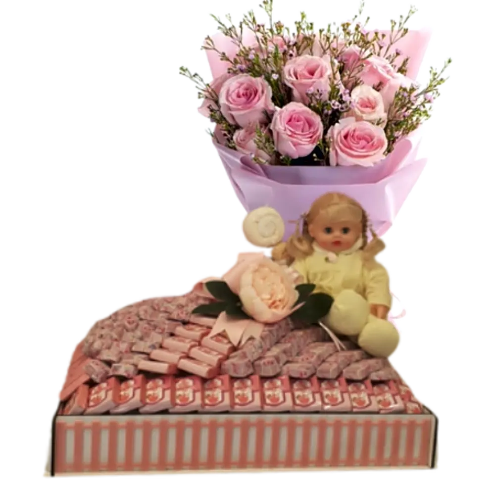 Bouquet of roses with Belgian chocolate