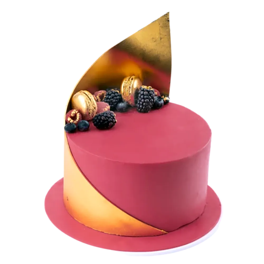 Golden Wrap Berries cake