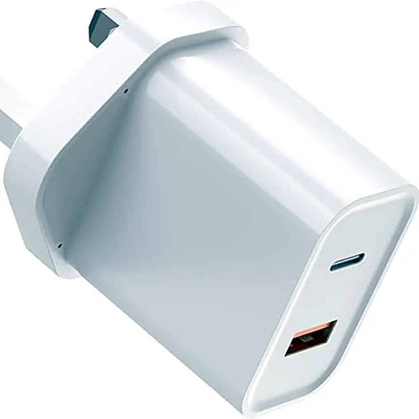 Fast USB Charger, 2 USB Ports Fast Charger Plug with 20W Quick 3.0 Smart Charger Adapter, Multi USB Charging Block for iPhone, Samsung White