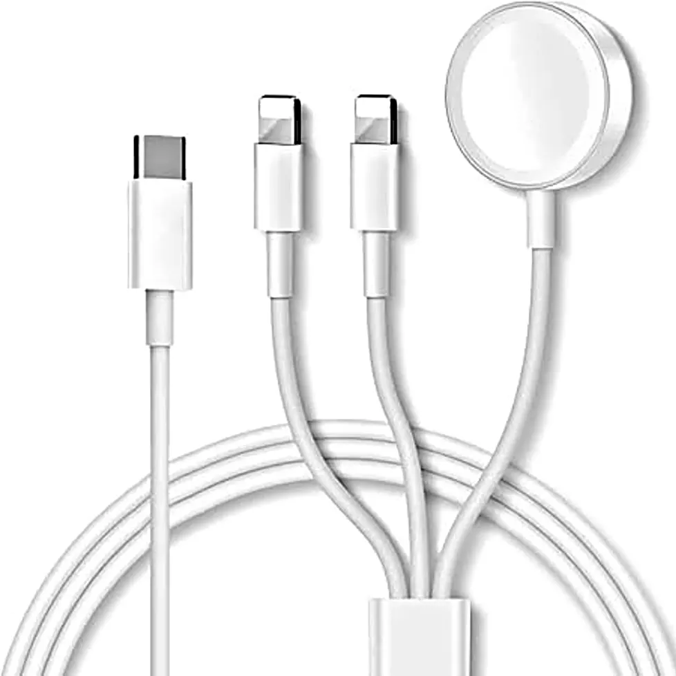 Terrifi 3 in 1 charger cable for watches and mobile phones, multi USB charging cable - Type C cable, fast magnetic