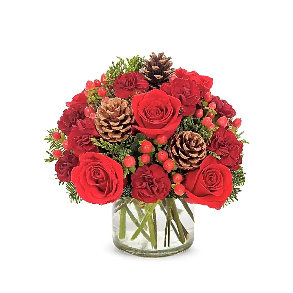 Crimson Christmas Vase