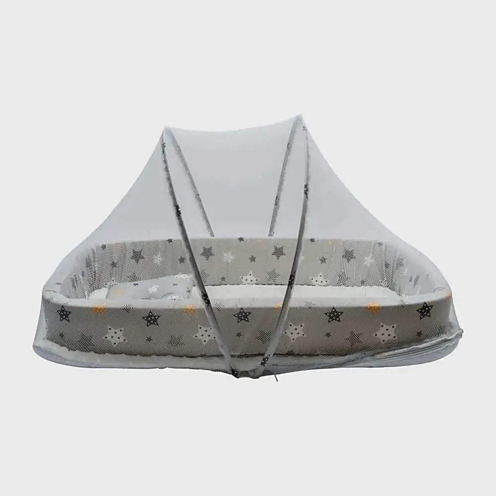 Little Angel Baby Bed with Comfy Padding Bassinet - Grey