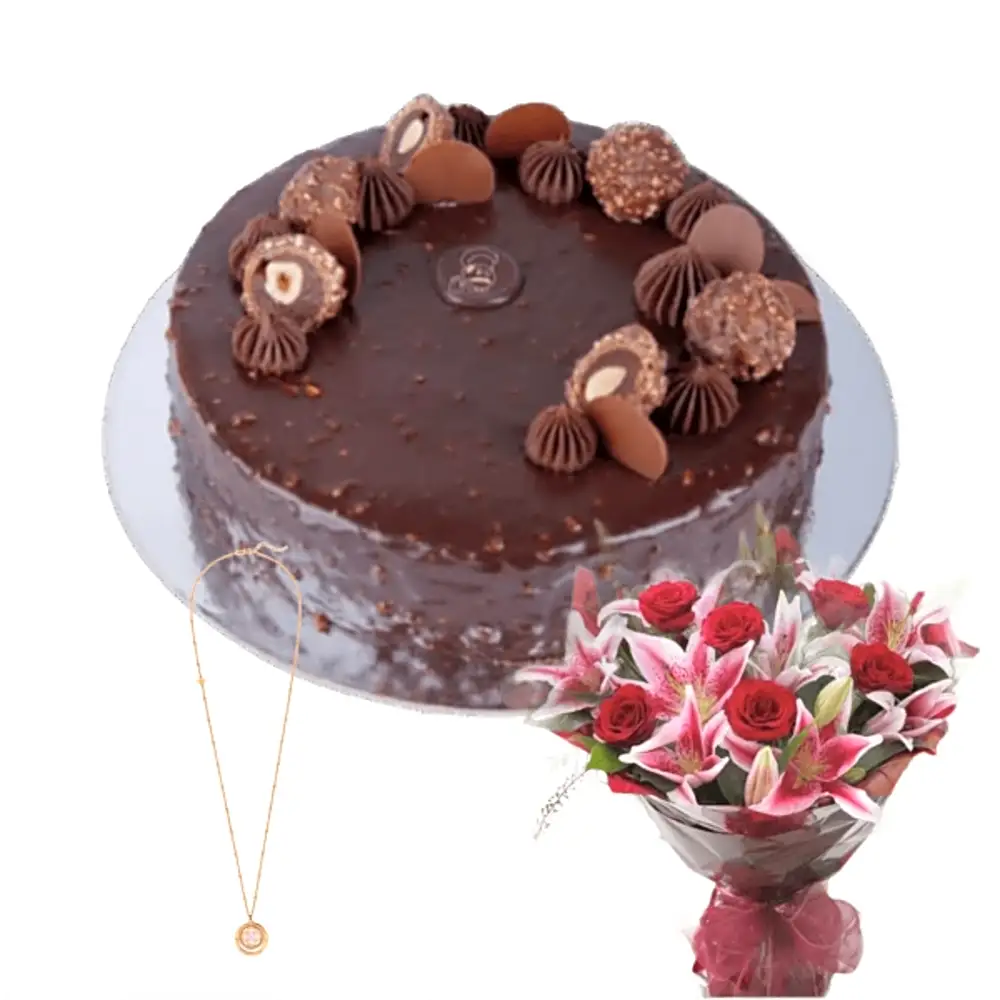 birthday gifts necklace with cake and flowers 13