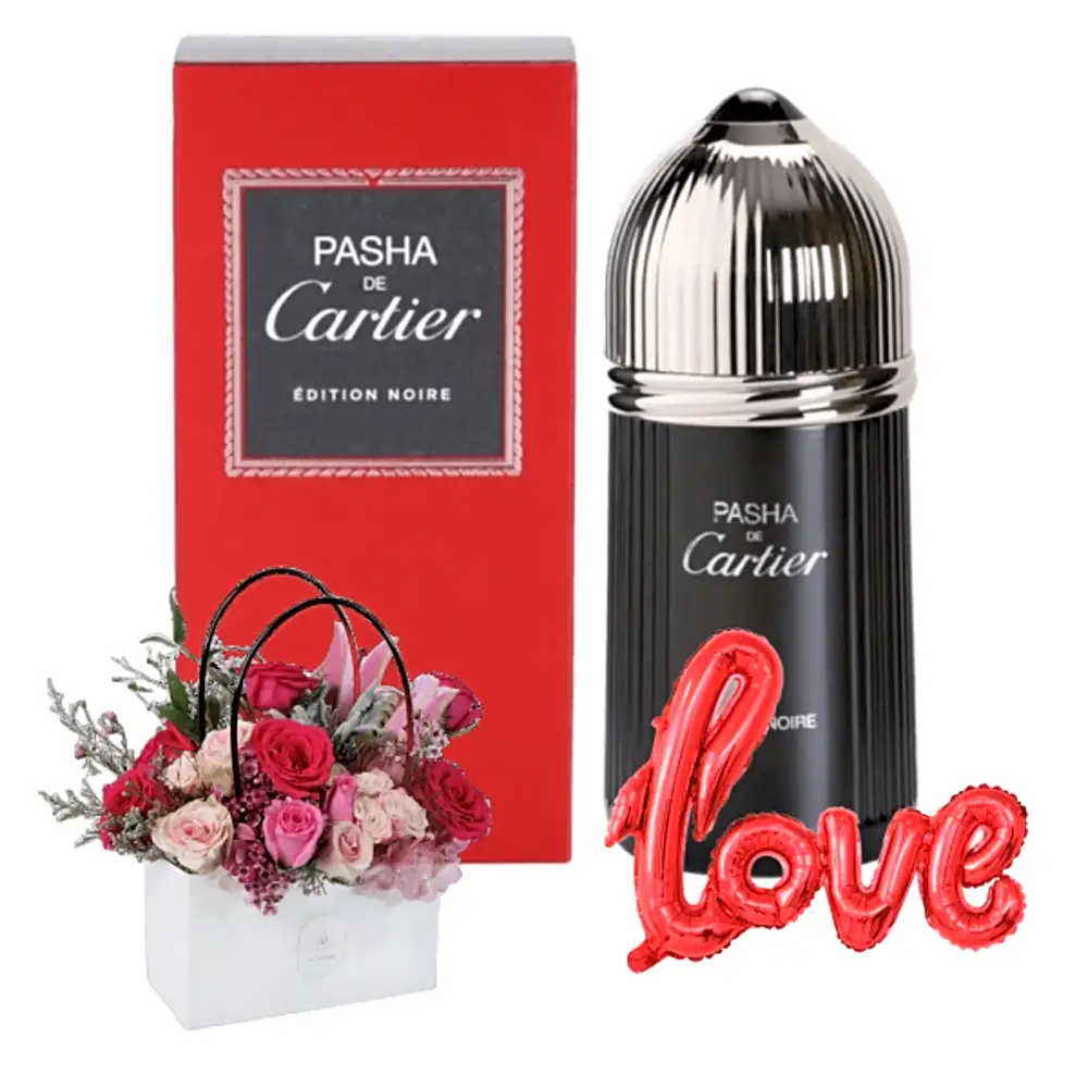 Anniversary Gifts perfumes  with flowers and ballon 7