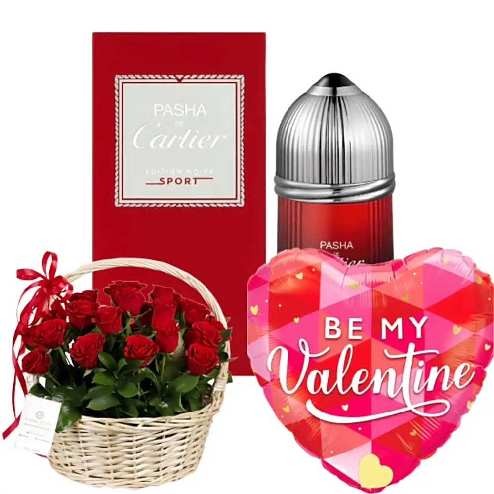 Anniversary Gifts perfumes  with flowers and ballon 11