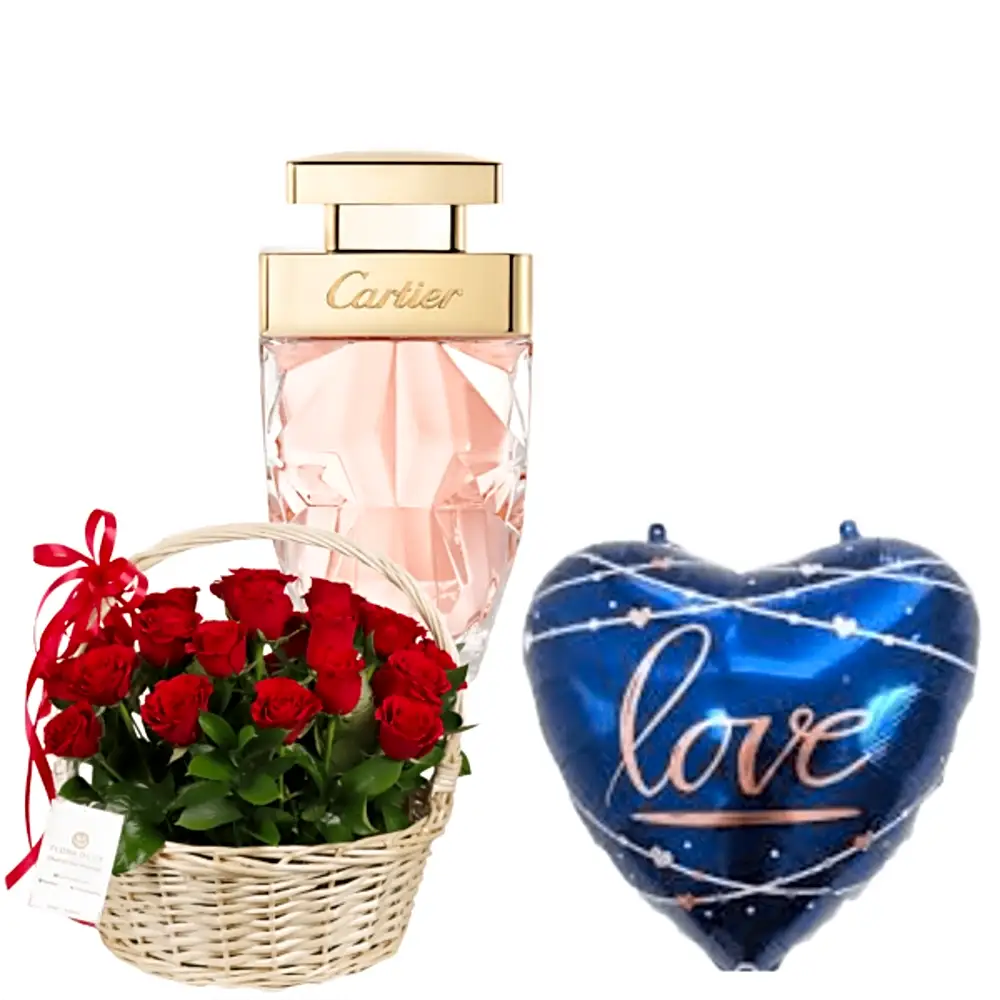 Anniversary Gifts perfumes  with flowers and ballon 13