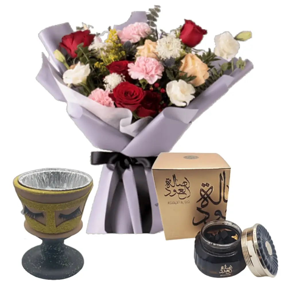 gifts for women mubkhara  with flowers 2