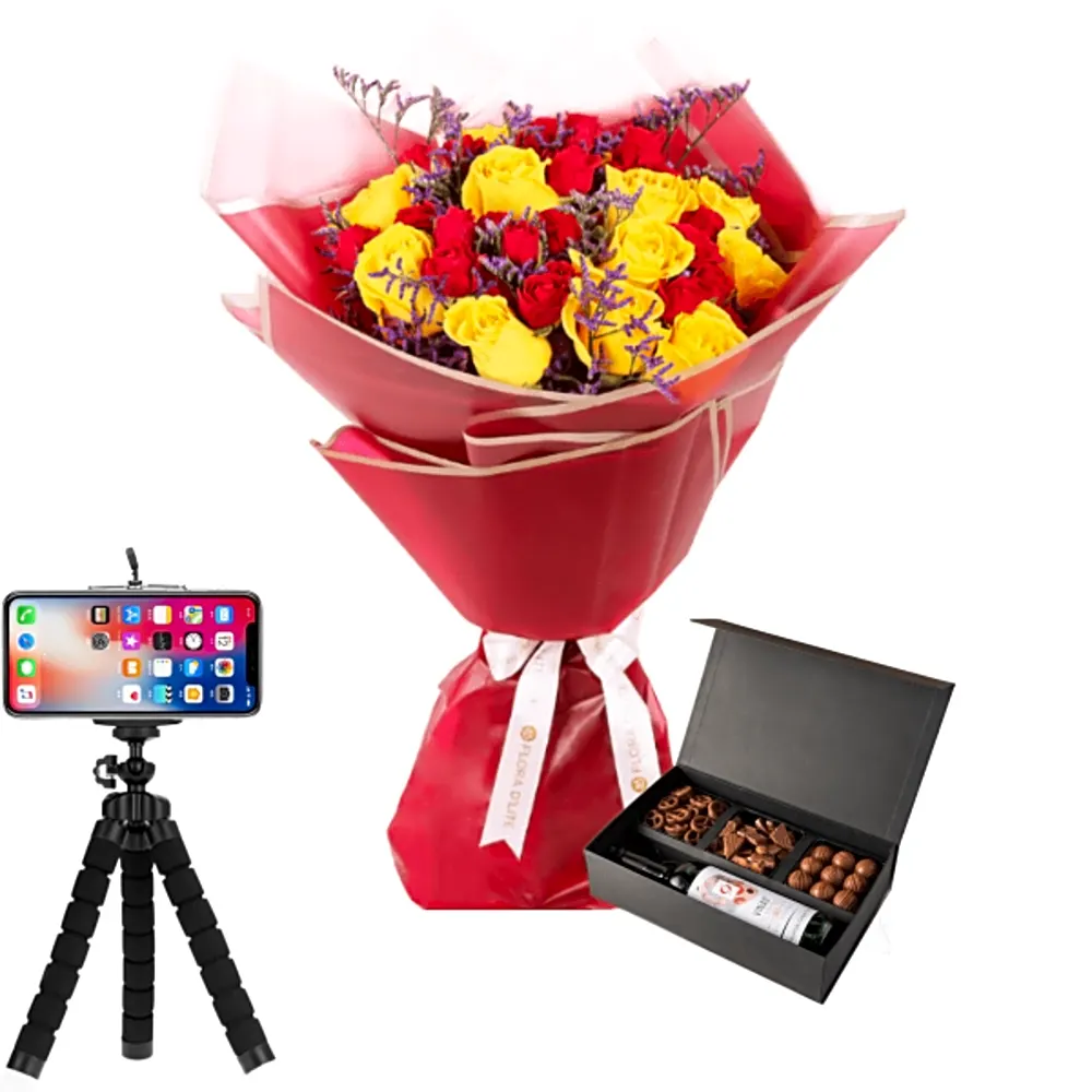 Corporate Gifts flowers with charger 17