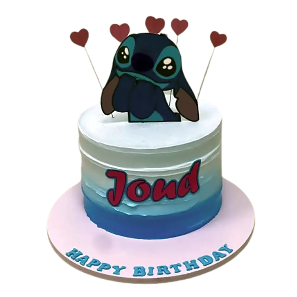 Cake with white and blue cream