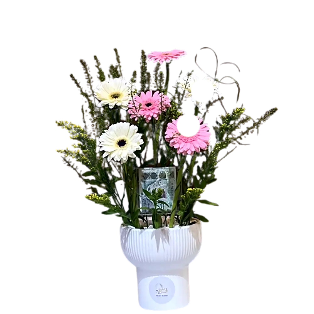 Vase decorated with simple flowers 2