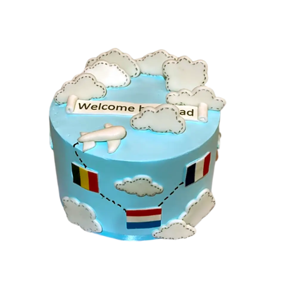 Thank God for the safe arrival cake