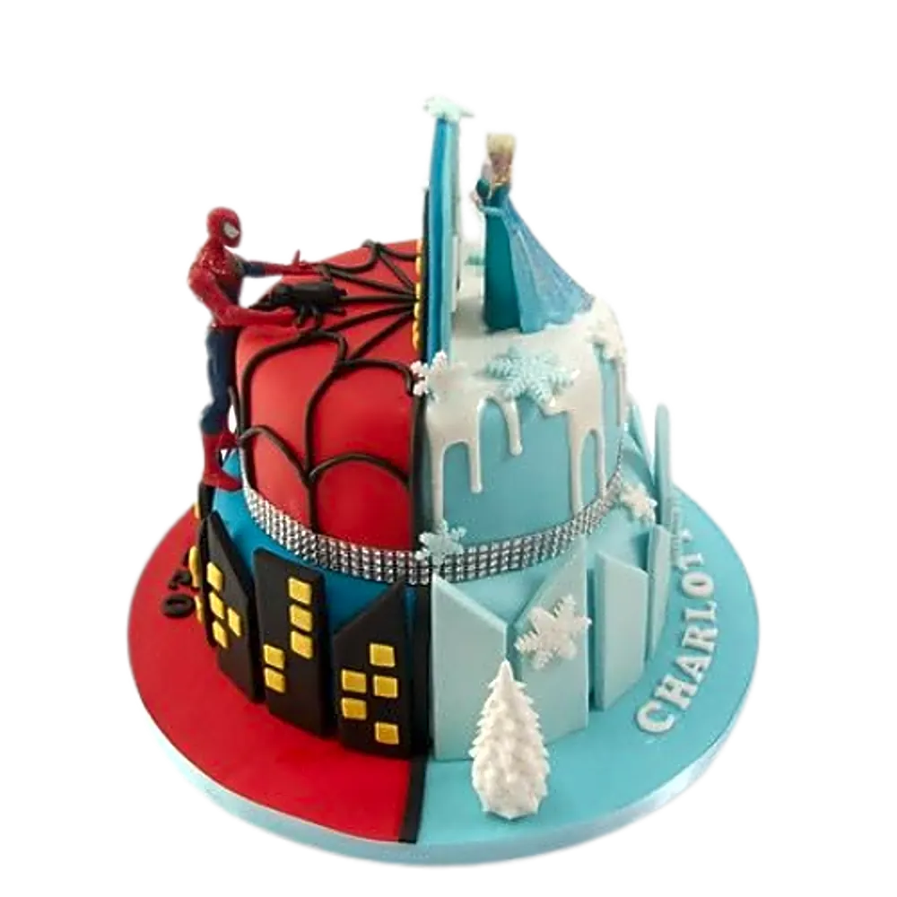 Elsa cake with Spider-Man..