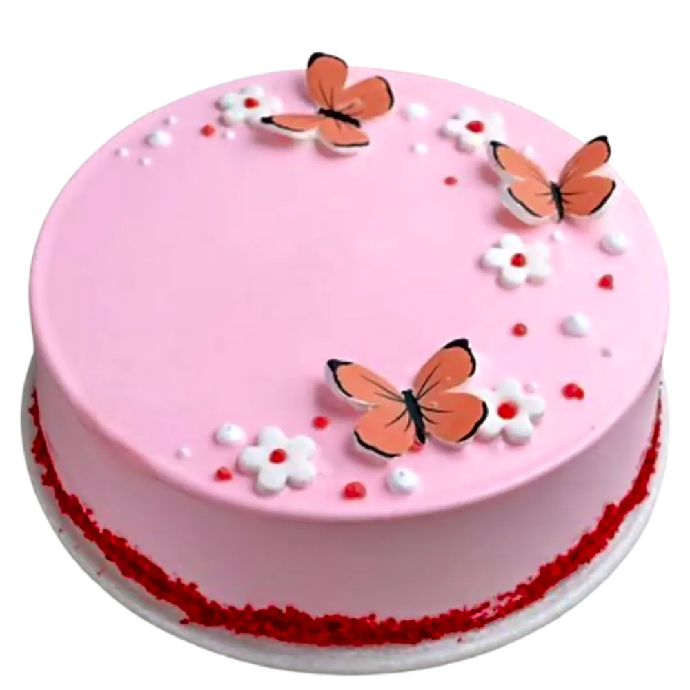 Pink butterfly cake -