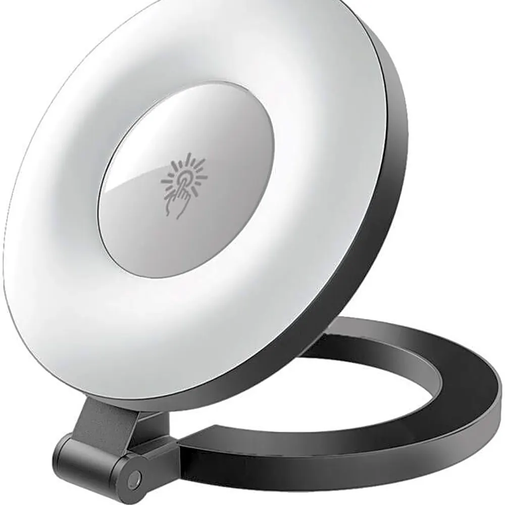 Promate Maghalo Ultra-Slim MagSafe Compatible Rechargeable LED Ring Light, Ultra Bright LED, MagSafe Compatible, 180° Flip,