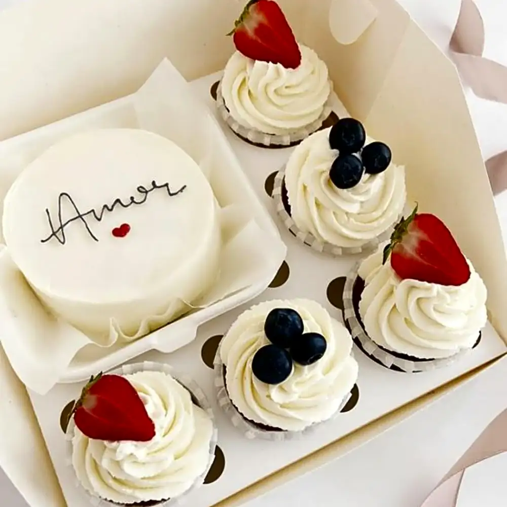 Bento Cakes with cupcakes +