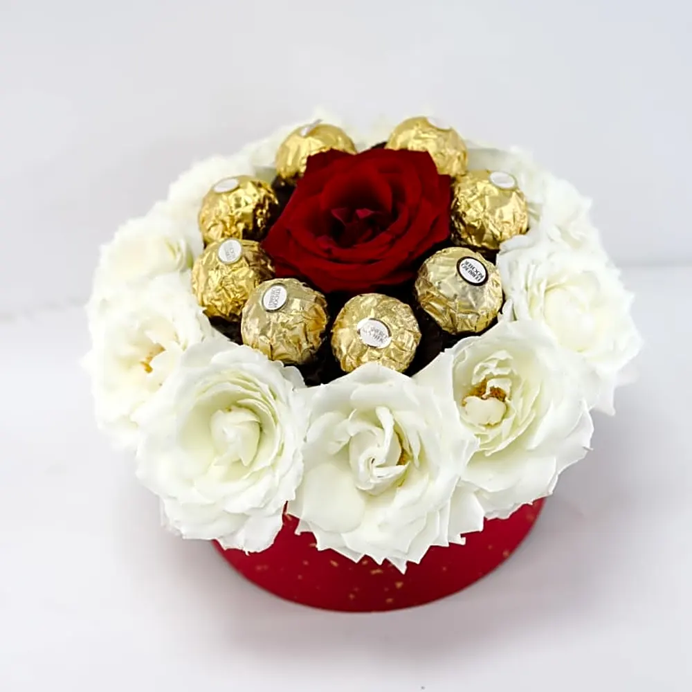 A box of elegant, colorful flowers 4