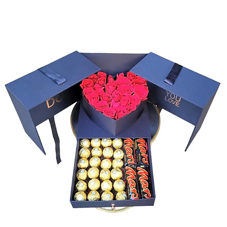 Flowers box with chocolate