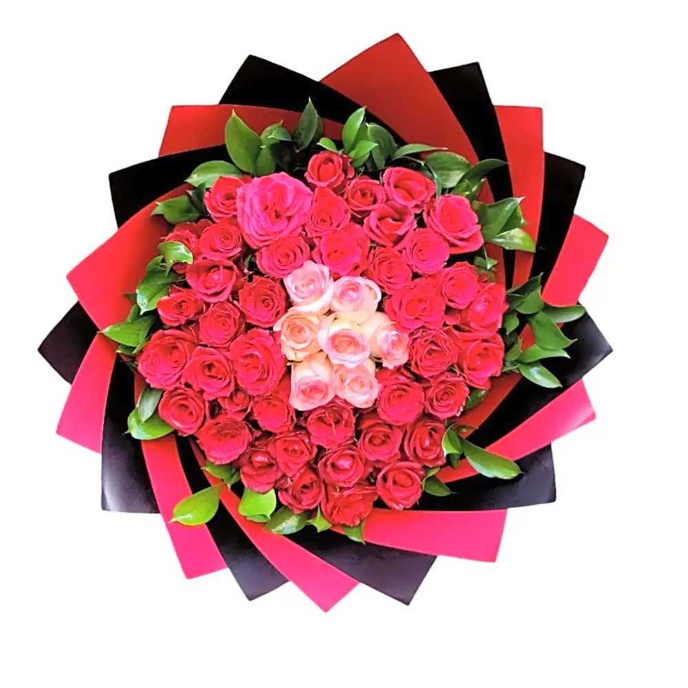 60 red roses bouquet 2