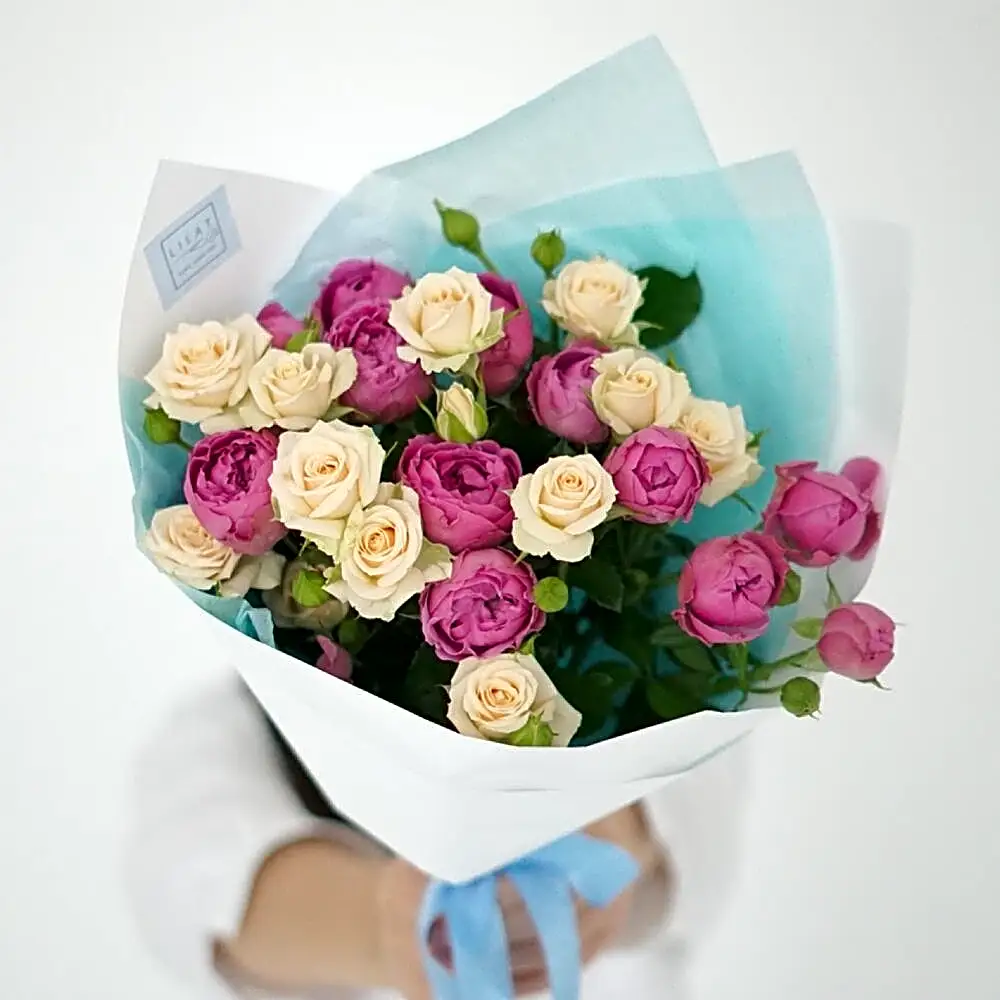 "Peony Spray Rose Bouquet + Gift Message Cardm