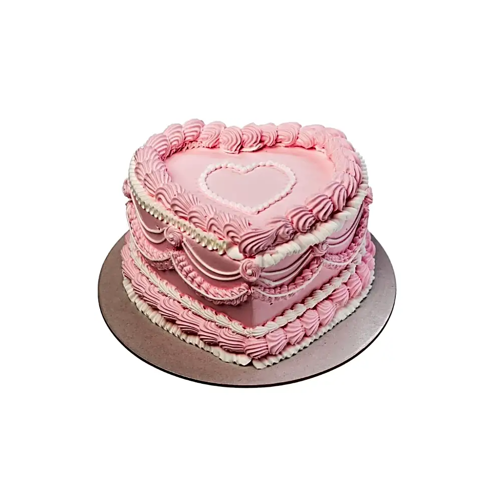 PINK HEART VINTAGE CAKE