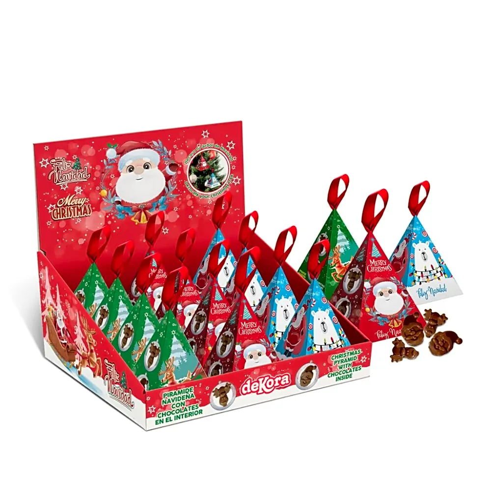 12 pcs CHRISTMAS CHOCOLATE 212017PYRAMID WT CHOCOLATE 40GR