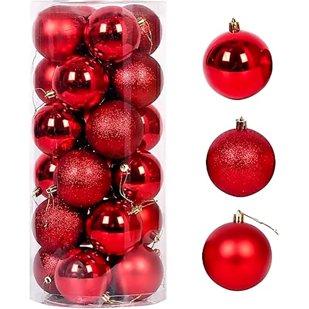 10 Cm Christmas Balls Ornaments 2 Pack (Each Box 6)