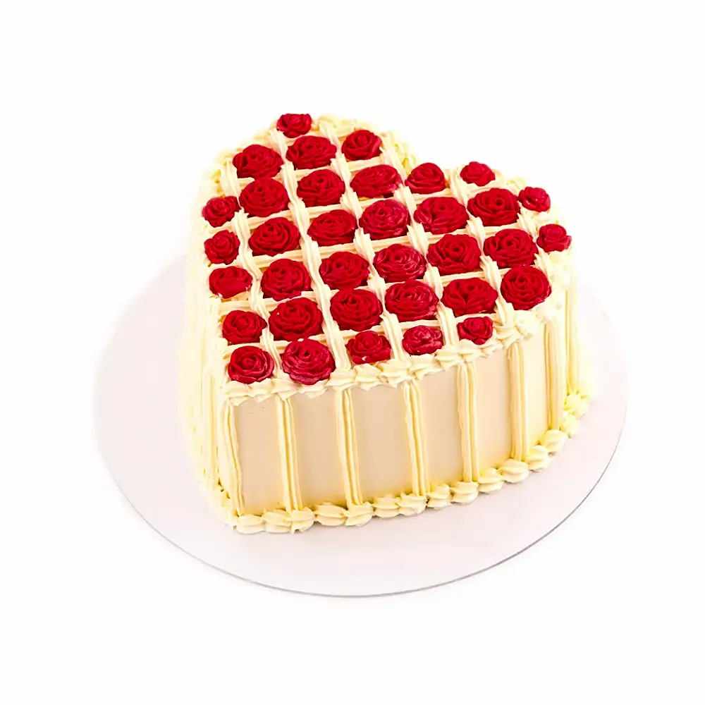 Rose Heart Cake 1