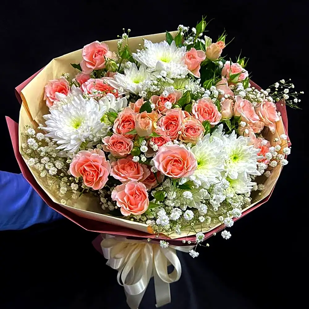 Mixed Baby Roses Chrysanthemum Bouquet