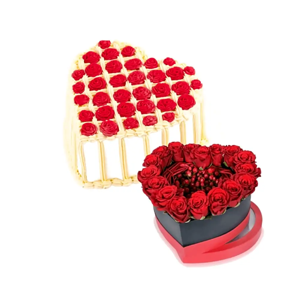 valentine's cake and flowers 20