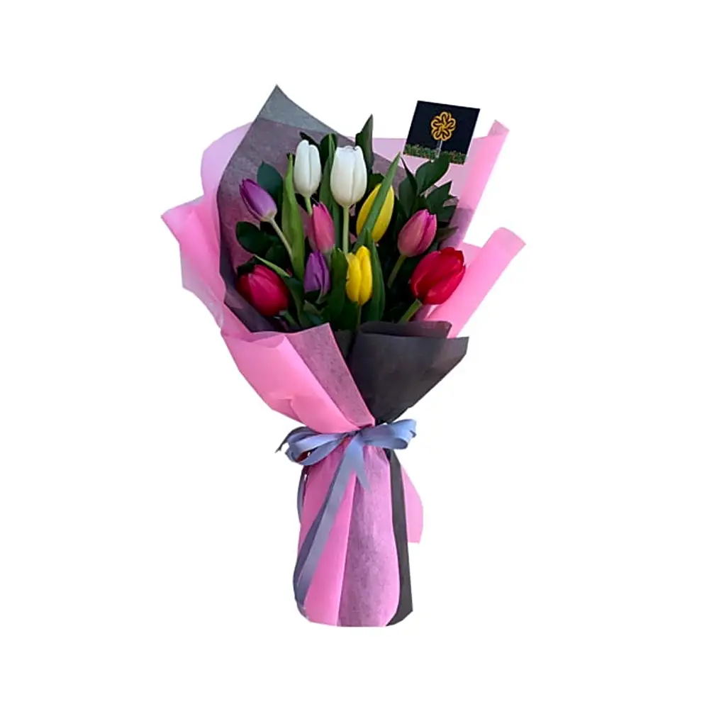 Cheerful Mix Tulips Bouquet