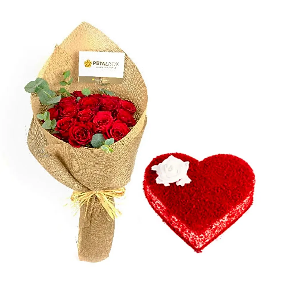 Beloved Roses Heart Cake