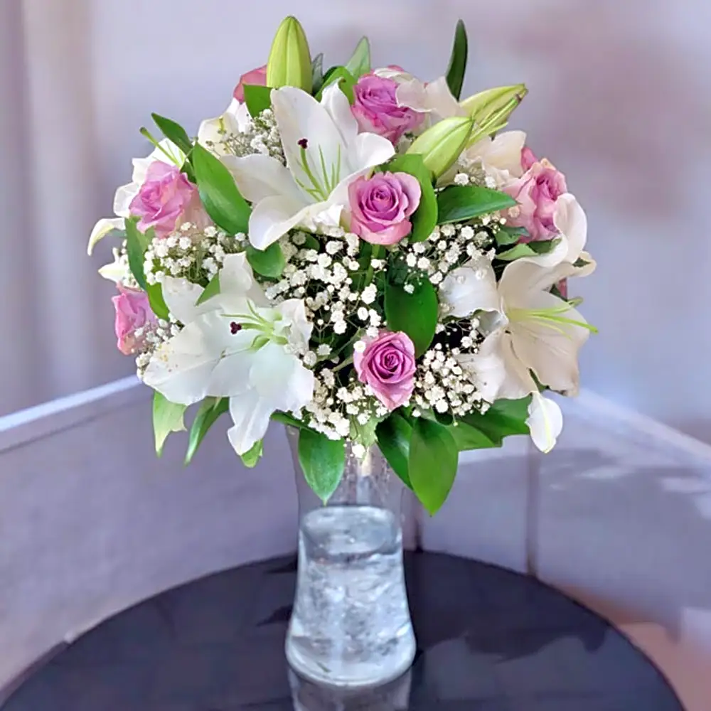 Purple Roses and Lilies