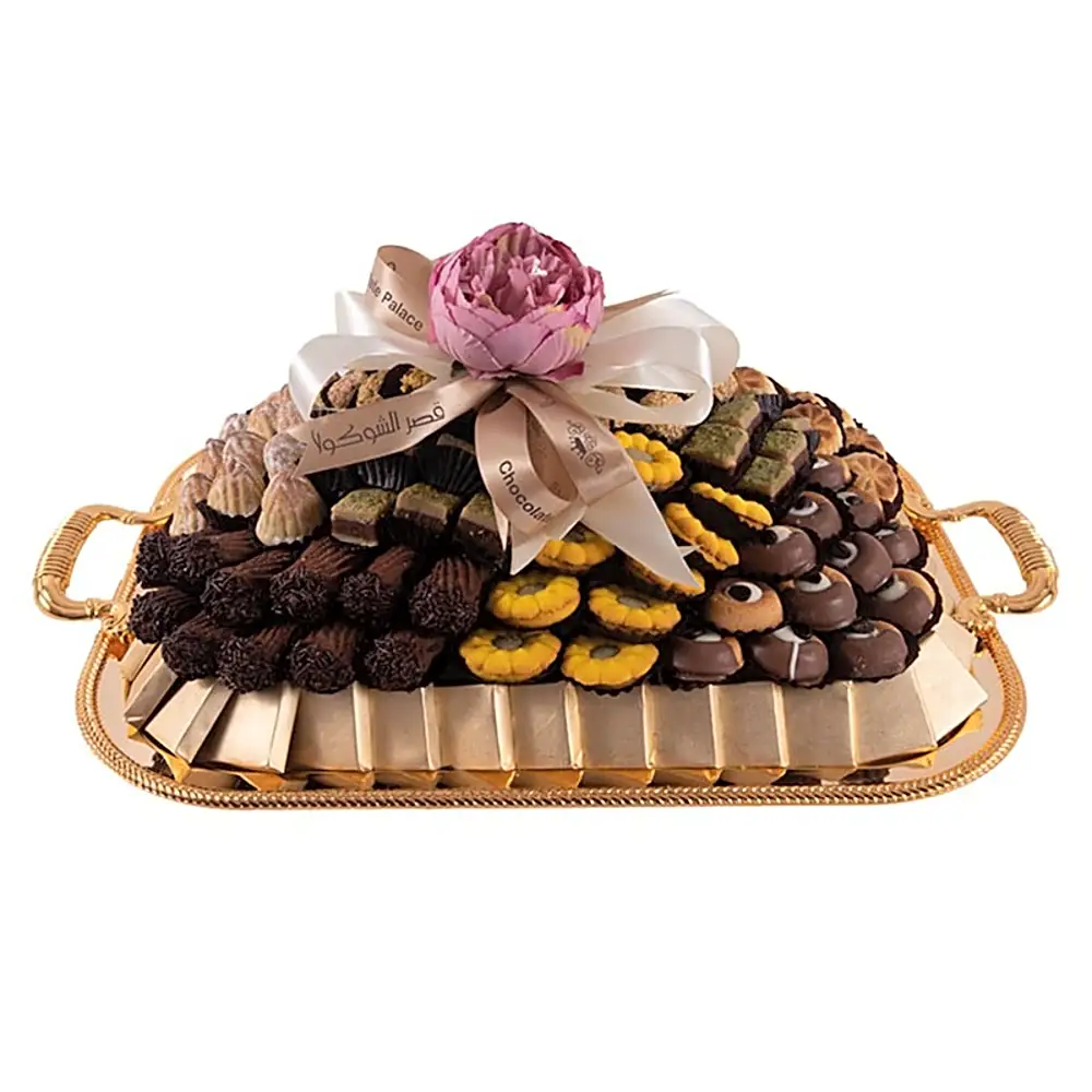 Mixed chocolate and petit four tray