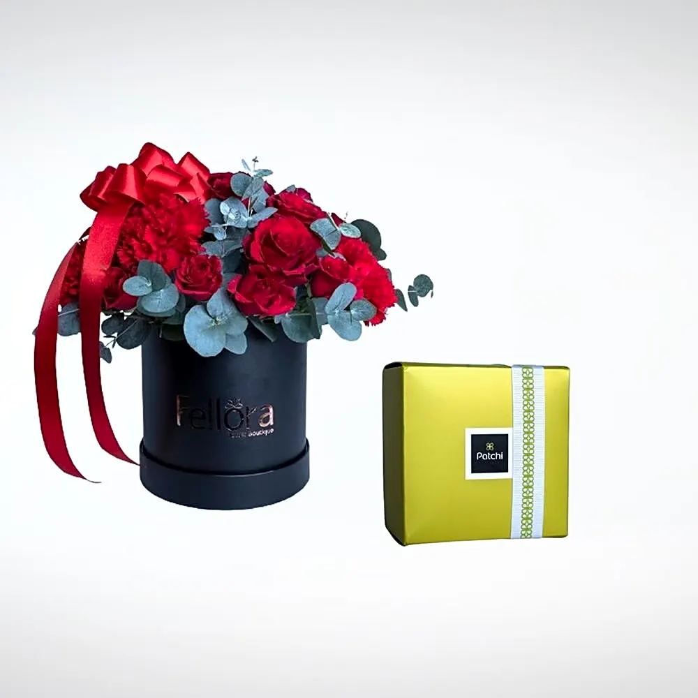 Mixed Flower Box And Patchi Chocolate-