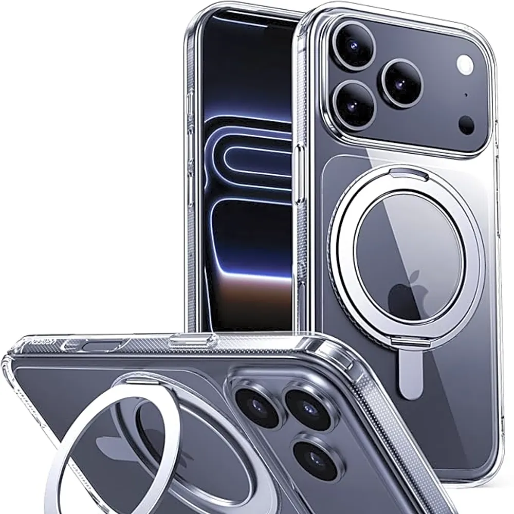 UGREEN for iPhone 17 Pro Max Case with 360° Spin Magsafe Stand, [Military-Grade Protection], Innovative Ring Stand, No Yellowing Tech, Scratch-Resistant Back, Ultra Slim Magnetic Cover, Black