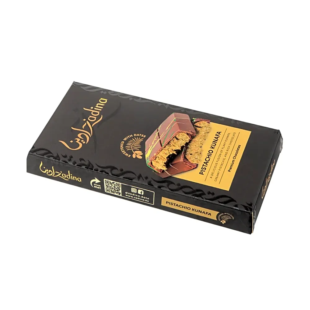 Date Sweetened Pistachio Kunafa Chocolate Bar - 195g